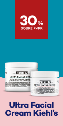 Marca Kiehls com destaque promocional de até 20% sobre preço de Venda ao Público Recomendado